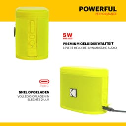 Kodak SoundBrix Bluetooth Speaker – Draadloze Muziek Box – 5W RMS – Geel — thumbnail 4