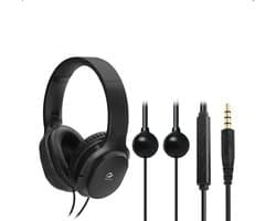 Anti straling Air Tube Koptelefoon Over-Ear HA08B – iBrain Zwart - 3.5 mm Jack