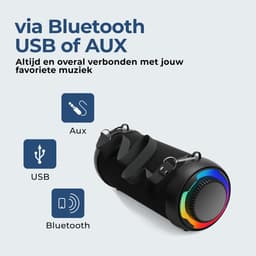 Denver Bluetooth Speaker Draadloos - Lichteffecten - Muziek Box - AUX - TWS Pairing - BTG213 — thumbnail 4