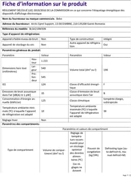 1 deurs koelkast 54cm 198l wit - beko - BLSA210M3SN — thumbnail 8
