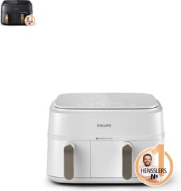 Philips 3000 series NA353/10 - Dual Basket Airfryer - 9L - 2750W - Zilver/Wit — thumbnail 1