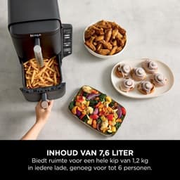 Ninja Double Stack Airfryer XXL - 7.6 Liter - Dubbele Gestapelde Lades - 6 Programma's - Inclusief 2 Kookrekjes - SL300EU — thumbnail 4
