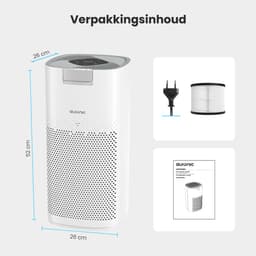 Auronic Luchtreiniger Ultra met HEPA 13 Filter, Ionisator en Koolstoffilter - Ruimtes tot 90m² - CADR-waarde van 450m³/u - Air Purifier - Wit — thumbnail 8