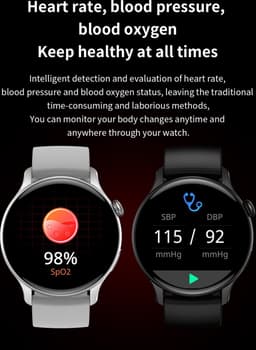 DrPhone DTX Ultra2 – 1.43 Inch AMOLED Smartwatch – Smartwatch Met Mobiele App – Always On Smartwatch – Volledige Belfunctie – Zuurstof/Hartslag/Bloeddruk meter - Zilver — thumbnail 10