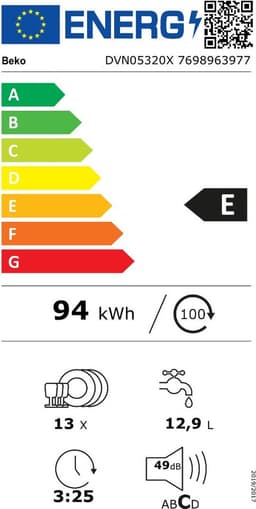 Beko DVN05320X vaatwasser RVS — thumbnail 2