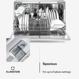 Klarstein Vaatwasser Mini voor 6 Gedecke, Leiser vaatwasser klein met 6 spoelprogramma's, Kleiner Tisch vaatwasser voor Zuhause, kantoor en Camping, vaatwasser Mini met Wasseranschluss - Tafelvaatwasser - 6 Maatgedekken 49 dB 45 cm 1380W — thumbnail 10