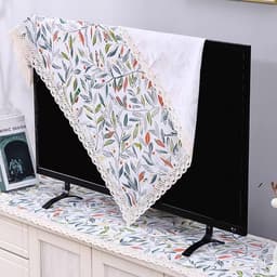 TV beschermhoes - Scherm stofkap - TV decoreren - Delicaat kantpatroon - Tot 65 inch - Stijl A — thumbnail 6