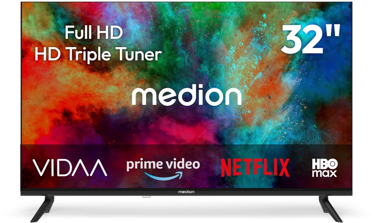 MEDION 80 cm (32 inch) Full HD-tv (smart-tv, VIDAA Store, Prime Video, Disney+, DAZN, Paramount+, HbbTV, PVR, HDR-triple-tuner, MD 832102) — afbeelding 1