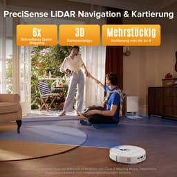 Roborock QV 35S Robotstofzuiger–10000 Pa zuigkracht– Dubbele anti-klitborstels– Slimme obstakelvermijding–Dubbele opklapbare– Draaiende dweilen– Automatisch dweilen–Zelfdrogend– Wit–Qrevo plus Upgrade — thumbnail 10