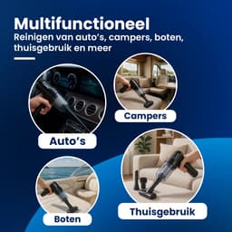 CarMe 2-in-1 Auto Stofzuiger - Zuigen & Blazen - Kruimeldief - 7 Opzetstukken - Oplaadbaar - Handstofzuiger - Air Duster - Zwart — thumbnail 7