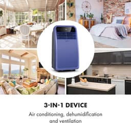 Klarstein mobiele airconditioner met luchtafvoerslang, 4-in-1 airconditioner met ventilator, luchtontvochtiger & nachtmodus, kleine & draagbare airconditioner voor thuis & op kantoor, app-bediening, 7000 BTU,1 kW voor 23 m² - Afstandsbediening — thumbnail 18
