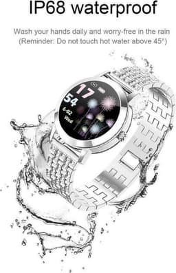 Darenci Smartwatch Me Shine Pro - Smartwatch dames - Smartwatch heren - Activity Tracker - Touchscreen - Stalen band met steentjes- Dames - Heren - Horloge - Stappenteller -Bloeddrukmeter -Verbrande calorieën -Zuurstofmeter -Roségoud -Spatwaterdicht — thumbnail 17