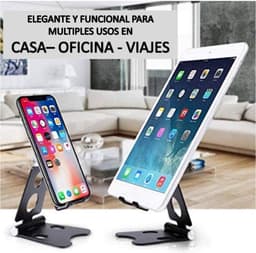 Bureau houder Tablet & Telefoon Vouwbaar Standaard - Tafel Telefoon Steun Universeel - Zilver — thumbnail 7