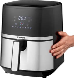 Tomado TAF5401S - Airfryer - 5,4 liter inhoud - Heteluchtfriteuse - Digitaal display - 800 gram friet - Zwart/RVS — thumbnail 2