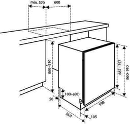 Inventum IVW6008AXL inbouw vaatwasser - 13 couverts - Volledig integreerbaar - Extra ruim - Bestekmand - 6 programma’s - Max nishoogte 91 cm - Startuitstel - Energielabel D — thumbnail 2