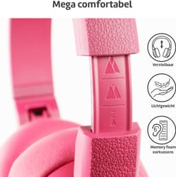 POGS - The Turtle - Draadloze over-ear koptelefoon met Noise Cancelling - Bluetooth - Veilige volumebegrenzing - Duurzaam - Gratis app voor extra functies - rRoze — thumbnail 5