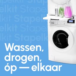 Stapelkit met Uitschuifbare Plank voor Wasmachine & Droger – Wit – Bodo — thumbnail 5