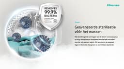 Hisense 3S Serie WF3S9045BW3/BLX - Wasmachine met Energielabel A -30% - 9kg - Autodose - 72dB (A) - Steam Wash - 1400 toeren - Power Wash 49' - ConnectLife - Inhoud Trommel 60 Liter — thumbnail 17