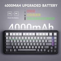 ATTACK SHARK M86PRO - Draadloze Mechanisch Gaming Toetsenbord - RGB Light Strip - Side Printed PBT Keycaps - Gasket Mod - Wired/2.4G/Bluetooth Tri-Mode - 83keys - Moonlit Night — thumbnail 8