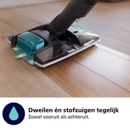 Philips Steelstofzuiger met Dweilfunctie XC8055/01 Aqua Plus - Draadloos en Zonder Zak - Zuigmond met LED Verlichting - Kruimeldief - Batterijduur tot 80 min - Lichtgewicht - Blauw — thumbnail 8