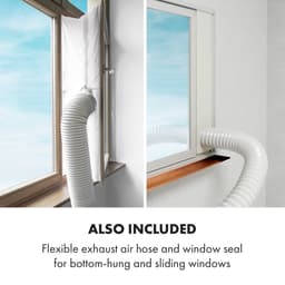 Klarstein Mobiele airconditioner met luchtafvoerslang, 4-in-1 airconditioner, ventilator, luchtontvochtiger & nachtmodus, kleine & draagbare airconditioner voor thuis & op kantoor, laag verbruik, 14000BTU,1 kW voor 65 m² - Afstandsbediening — thumbnail 14
