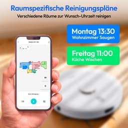MEDION robotstofzuiger met lasernavigatie en wisfunctie X41 SW (krachtige 8000Pa zuigkracht, 2in1 robotstofzuiger, nauwkeurig in kaart brengen, Go & No Go zones, meerdere vloeren) — thumbnail 9