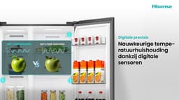 Hisense RS3P558NEFD - Amerikaanse koelkast - No-Frost - 178 cm hoog - 544 liter - Energielabel D - Invriesvermogen 12 kg/24u - Geluidsniveau 37 dB - LED Display - SuperCool - FastFreeze - Deuralarm - Inverter Compressor - Multi Airflow — thumbnail 14