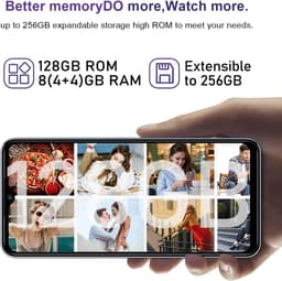 Mobiele Telefoon zonder Contract met 8GB+128GB/256GB, 6,52" HD+, 4500mAh en Android 12 - Goedkoop — thumbnail 5