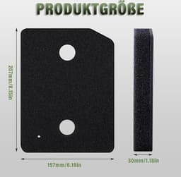 4 stuks droogfilters, voor Miele T1 wasdroger, wasdroger sokkelfilter, sponsfilter, filtermat voor een langere levensduur van de droger (207 mm x 157 mm x 30 mm) — thumbnail 5