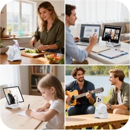 Namajunas - 5-in-1 Wireless Mini RGB Speaker - Telefoonhouder - Telefoonhouders Auto - Magnetisch - Bluetooth Speaker - Draadloze Oplader - Wireless charger - GSM Lader - 360° verstelbare houder voor iPhone/Android/iPad/Samsung - Cadeau — thumbnail 6