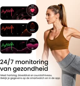 Maoo Ventura 2 - GPS Smartwatch Dames - AMOLED - Siliconen, Leren en Sportbandje - Stappenteller - Hartslagmeter - Slaapmonitor - Belfunctie - AOD - Multisport - Geschikt voor Android en iOS - Rosé Goud en Wit — thumbnail 11
