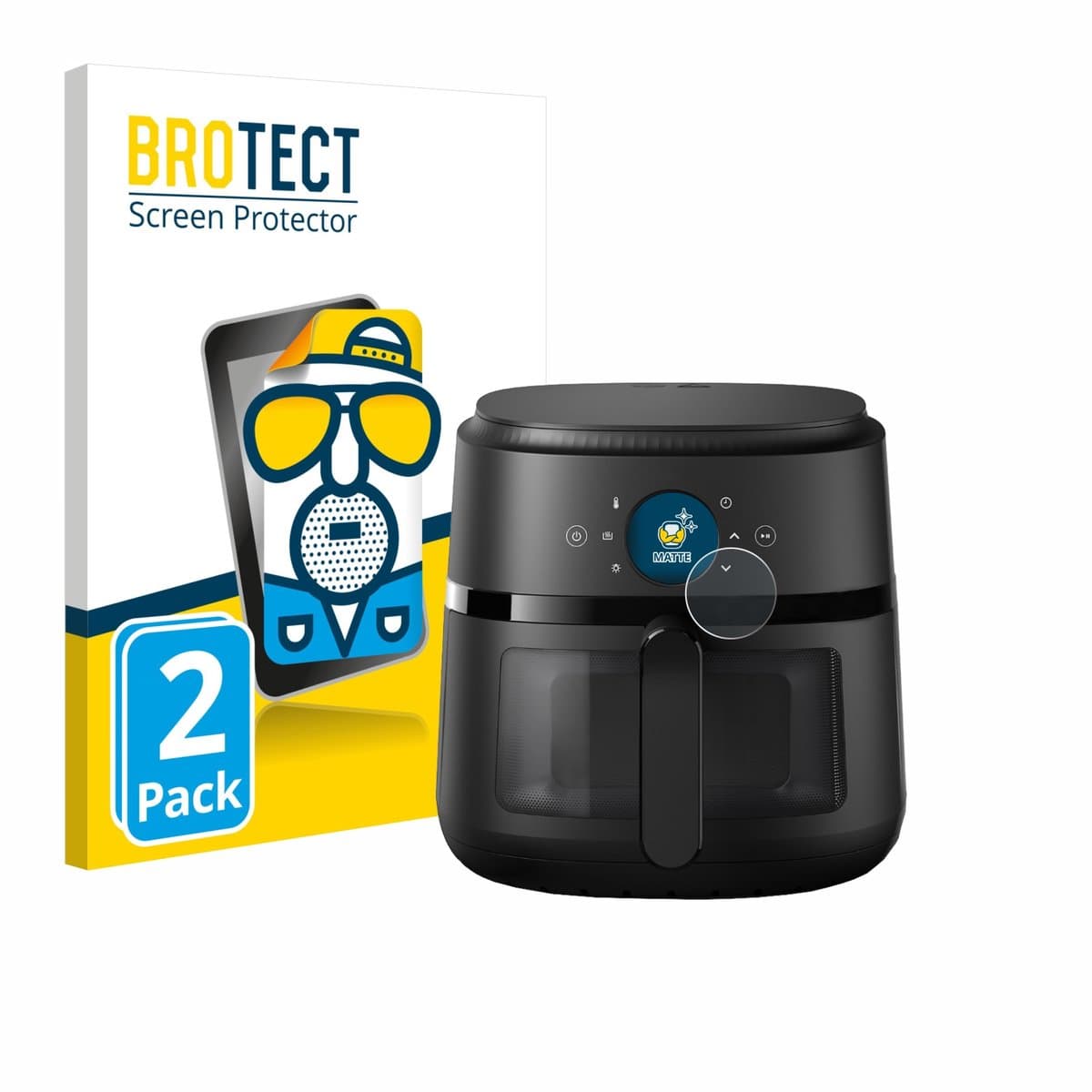 BROTECT - Screenprotector voor Philips Airfryer 2000 Gen 2 6,2L - Folie Beschermfolie matte 2 Stuks — afbeelding 1
