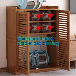 Mediabureau Kast - Opbergmeubel Entertainment - Woonkamer Organisatie - Grote Capaciteit - 59x25x67cm - Bruin — thumbnail 3