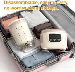 Wit Mini Wasmachine 3-in-1 - Draadloos met Centrifuge - Voor Onderkleding & Babykleding - Ideaal voor Reizen, Dorms en Appartementen — thumbnail 3