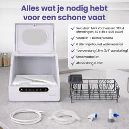 SwayTosh Mini Vaatwasser DTX-4 – 2026 – Mini Afwasmachine Vrijstaand – Met Waterreservoir – Washing Machine – Vrijstaande Vaatwasser – Dishwasher – Kleine Vaatwasser – Vaatwasmachine — thumbnail 14
