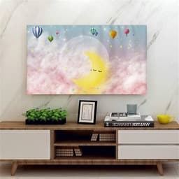 Tv-afdekking - Schermbeschermer - Stofvrij Houden - Halfgesloten Achterkant - Tot 75 Inch - Ballonmaan — thumbnail 1
