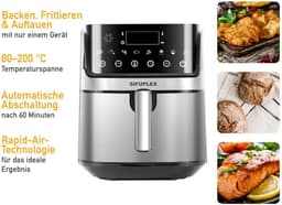 Grote Heteluchtfriteuse 6,5L met Touchdisplay en 3 Programma('s) voor Gezond Frituren — thumbnail 6