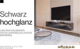 Zwart Hoogglans TV Meubel 180cm - Modern Lowboard voor Televisie in Woonkamer — thumbnail 5