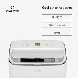 Klarstein Mobiele airconditioner met luchtafvoerslang, 4-in-1 airconditioner met ventilator, luchtontvochtiger & nachtmodus, Kleine & draagbare airconditioner voor thuis & op kantoor, 12000 BTU Laag verbruik,5 kW voor 56 m² - Afstandsbediening — thumbnail 10