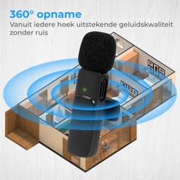Nuvance Draadloze Microfoon - Geschikt voor Usb-C & 8-Pin - Lavalier - Microfoon Draadloos - Dasspeld - Plug & Play — thumbnail 6