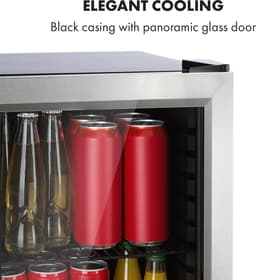 Klarstein Minibar Harlem Drankkoelkast - Mini koelkast - Compressiekoeling - 23 Liter inhoud - 5 Koelstanden: 0 - 10 °C - Energie-efficiëntieklasse E - Gering Bedrijfsgeluid: 39 dB - LED Verlichting - Glazen deur - Roestvrij Staal — thumbnail 4