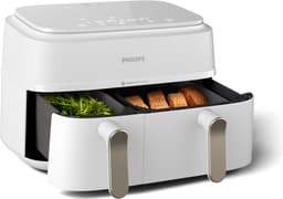 Philips 3000 series NA353/10 - Dual Basket Airfryer - 9L - 2750W - Zilver/Wit — thumbnail 4