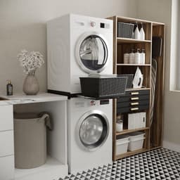 REN® Tussenstuk Wasmachine Droger - Stapelkit - Tussenstuk Wasmachine en Droger - Tussenstuk Wasmachine Droger Zwart - Tussenstuk Wasmachine Droger Aeg - Zwart - 54cm x 60cm x 8cm — thumbnail 6