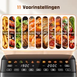 Saikefy Airfryer XXL - 11 Liter - Gestapelde Lades - 11 Programma's - Airfryer met Intelligent Touchbediening - Heteluchtfriteuse - Inclusief 4 handige accessoires — thumbnail 7