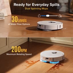 Roborock Qrevo S Pro Set-Robotstofzuiger–Alles-in-één multifunctioneel dockingstation–18500 Pa zuigkracht–Antiklitsysteem-Reactive Tech Obstakelvermijding-Intensieve tapijtreiniging 10 mm Dweilverhoging–Twee roterende dweilpads–Roborock app controle — thumbnail 4