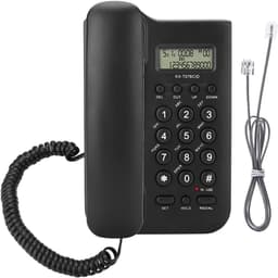 Vaste Telefoon - Bedrade Telefoon - Thuis Kantoor Gebruik - FSK DTMF Dual System - 19.5 x 12.8 cm - Zwart — thumbnail 5