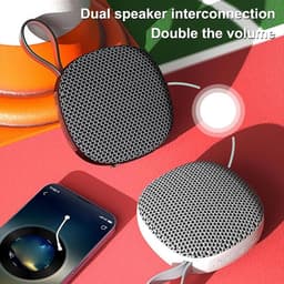 Oneay Magnetische golfspeaker – Draagbare IPX6 Bluetooth 5.3 speaker met stereo bas, microfoon en draagband – Met geheugenkaartslot, magneet en haak voor bevestiging aan golftas – Geschikt voor buitengebruik - Wit — thumbnail 5