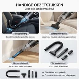 Kruimelzuiger Snoerloos – Handstofzuiger met 5 Opzetstukken – Oplaadbaar – Zwart — thumbnail 5
