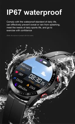 Knobbout Slimme Smartwatch met 1,28 inch Touchscreen- PPG als ECG hartslag- en hartfilamentmeting - ECG + PPG dubbele hartmonitor voor nauwkeurige gezondheidsbewaking - Bluetooth bellen en contacten synchronisatie - zwart staal+siliconen horlogeband — thumbnail 13