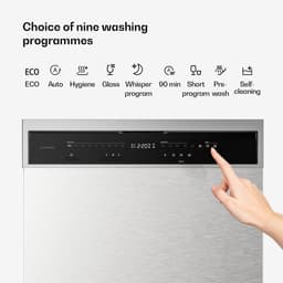 Klarstein Vaatwasser Verosteel inbouwvaatwasser 60 cm - 14 couverts, 9 programma's, stil 42 dB, energieklasse A, AquaStop, kinderslot, roestvrij staal, inbouwvaatwasser - Vaatwasmachine - voor Keuken - Energiezuinig - RVS - Dishwasher — thumbnail 11